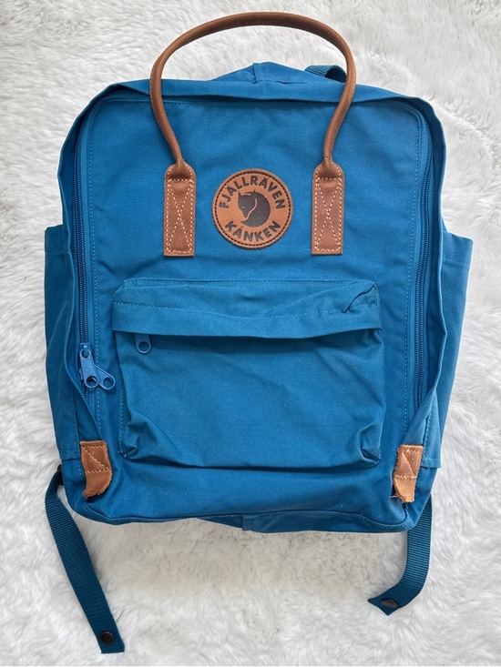 Fjallraven Handbags - Fjallraven Kånken No. 2 | Leather Accent Blue Backpack w/ G-1000 Padding